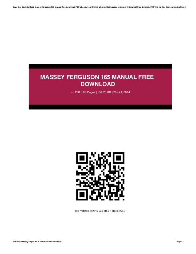 Massey Ferguson 165 Manual Free